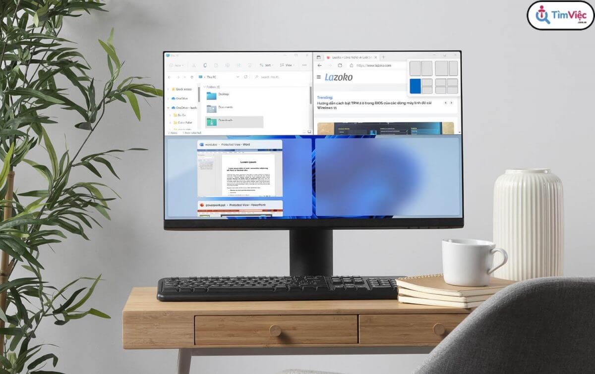 chia đôi màn hình máy tính để làm việc