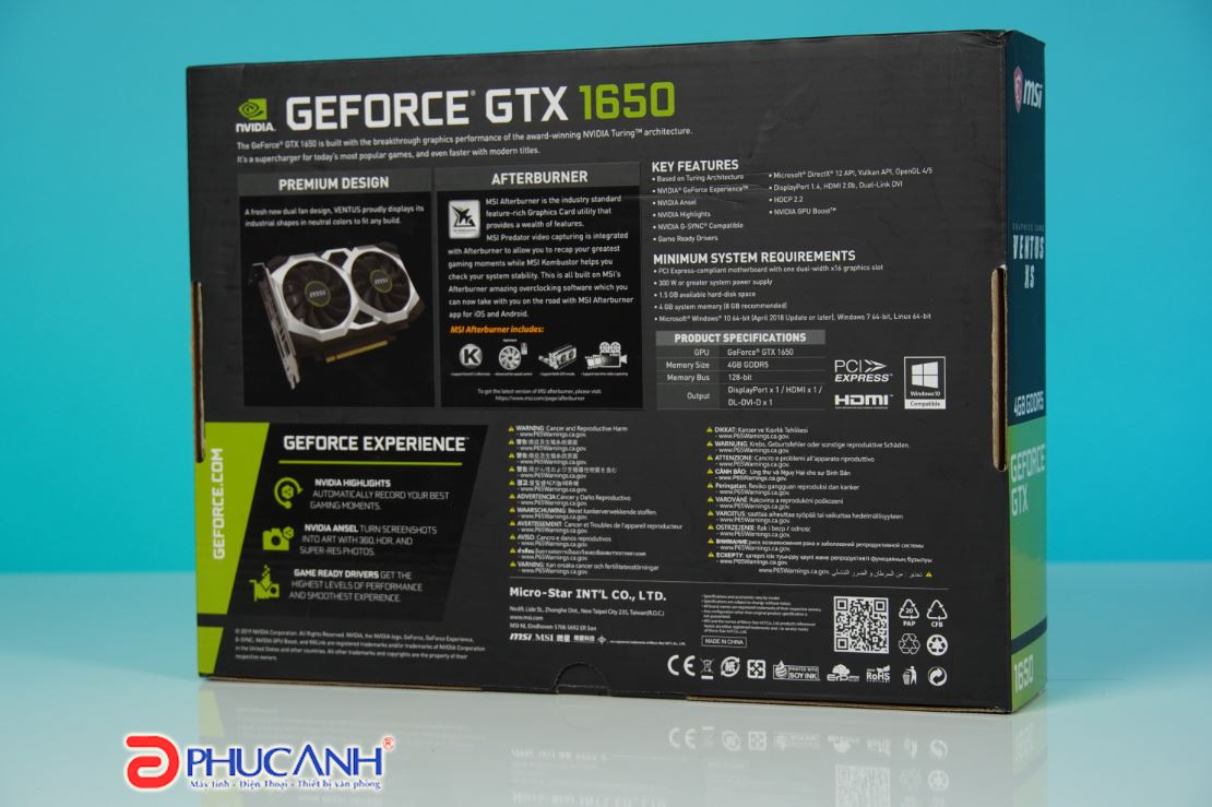 Giới thiệu GTX 1650 Ventus XS OC Edition