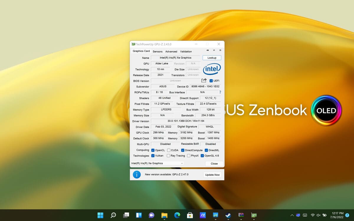 hiệu năng Asus Zenbook 14 oled UX3402