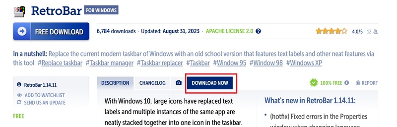sử dụng RetroBar để khôi phục thanh taskbar Windows 95 và XP trên Windows 11