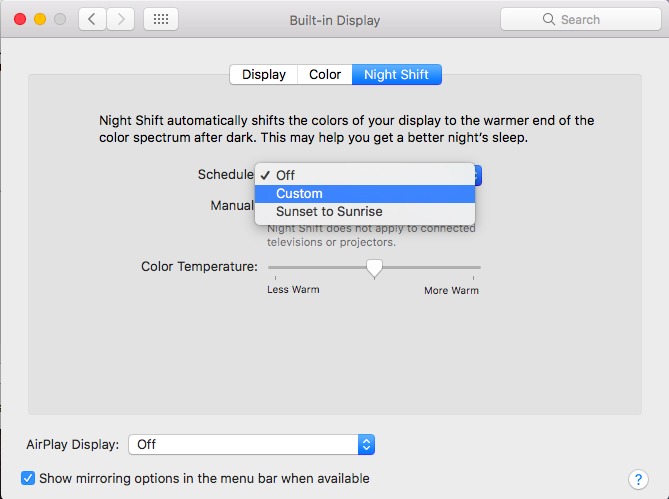 Cách bật bộ lọc ánh sáng xanh trên máy Mac