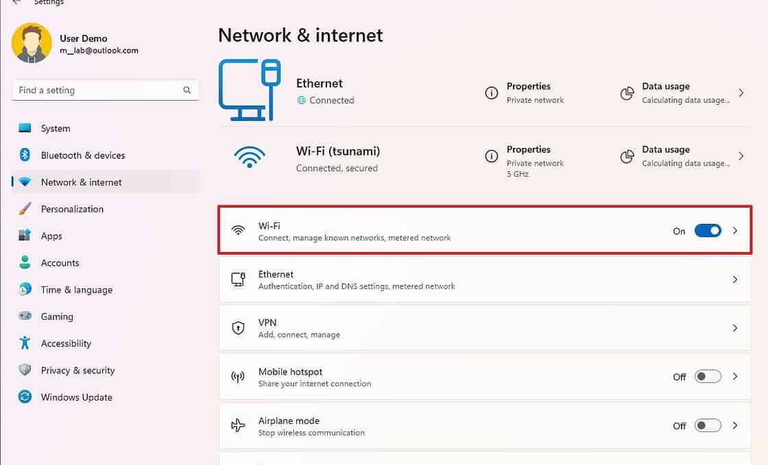 thiết lập giới hạn mức dùng dung lượng Wifi trên Windows 11