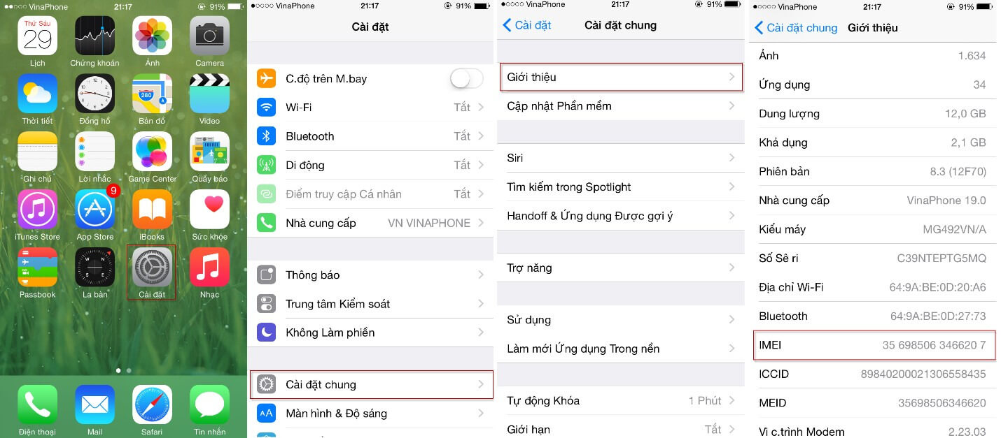 Hướng dẫn cách check IMEI iphone, ipad