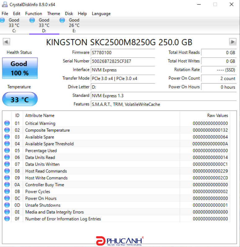 đánh giá SSD Kingston KC2500