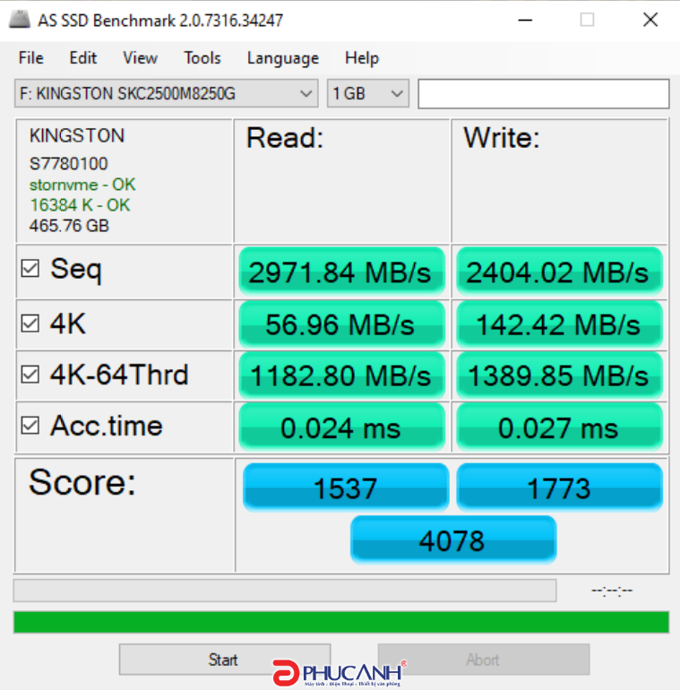 reivew SSD Kingston KC2500