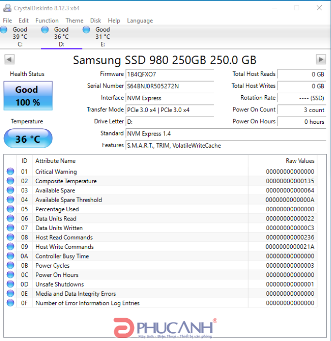 đánh giá SSD Samsung 980