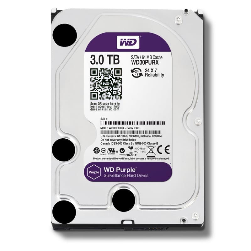 Ổ cứng HDD Western Purple 3Tb SATA3 5400rpm