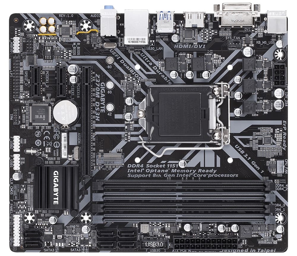Gigabyte Z370M-DS3H (Chipset Intel Z370/ Socket LGA1151/ VGA onboard)